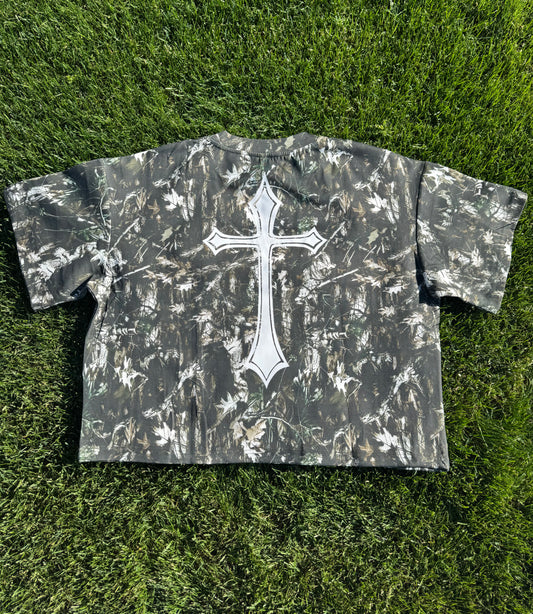 Oversized Graphic Tee "Woods Green Camo"